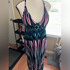 Patterned Halter Dress